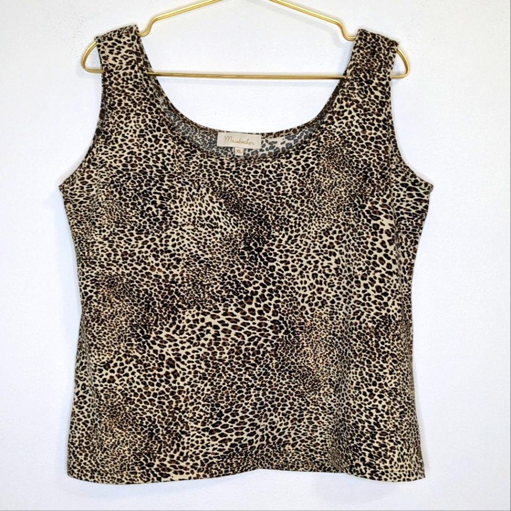 Vintage‎ Mainbocher XL Leopard Print Camisole Tank Top